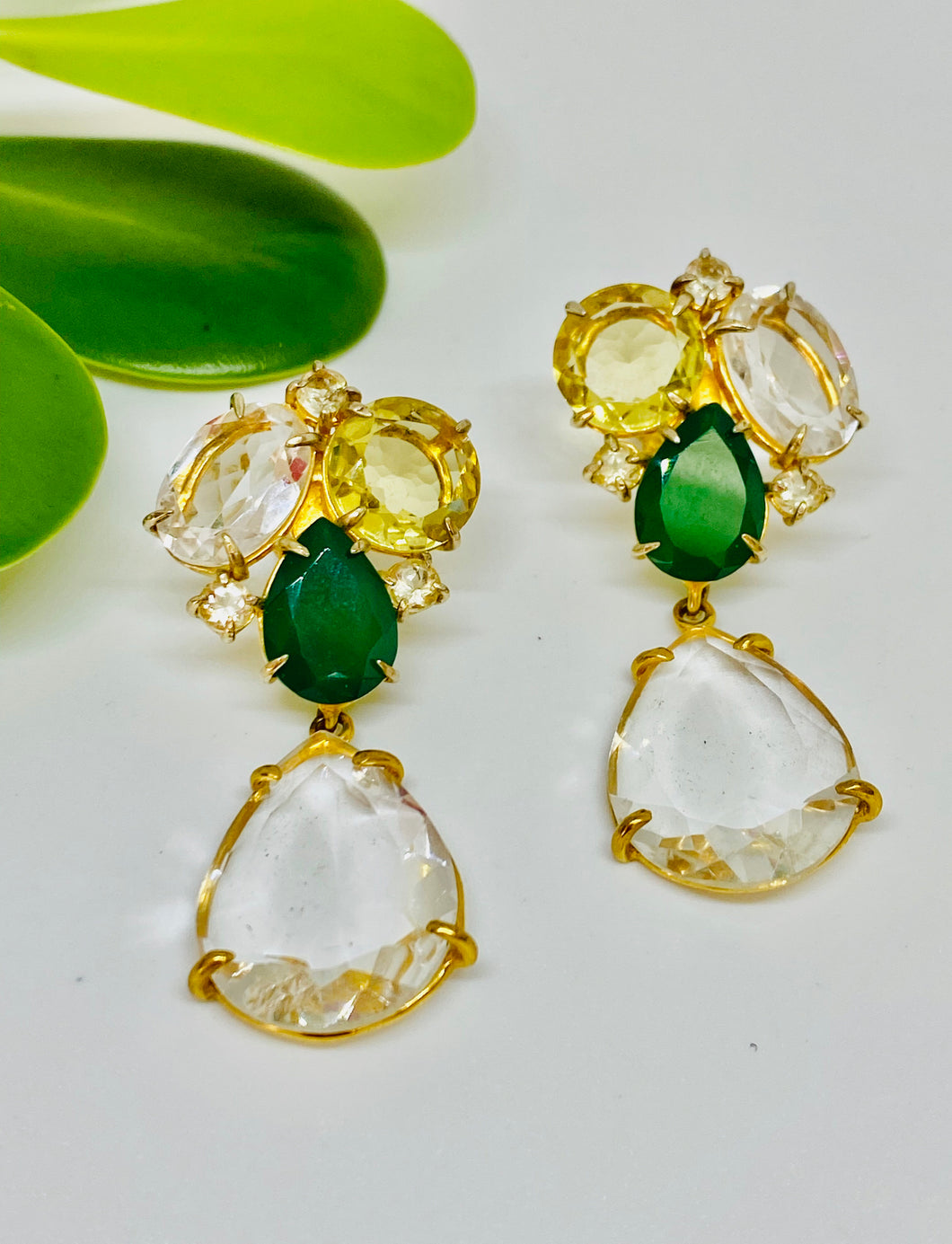 Aretes topacios y citrina