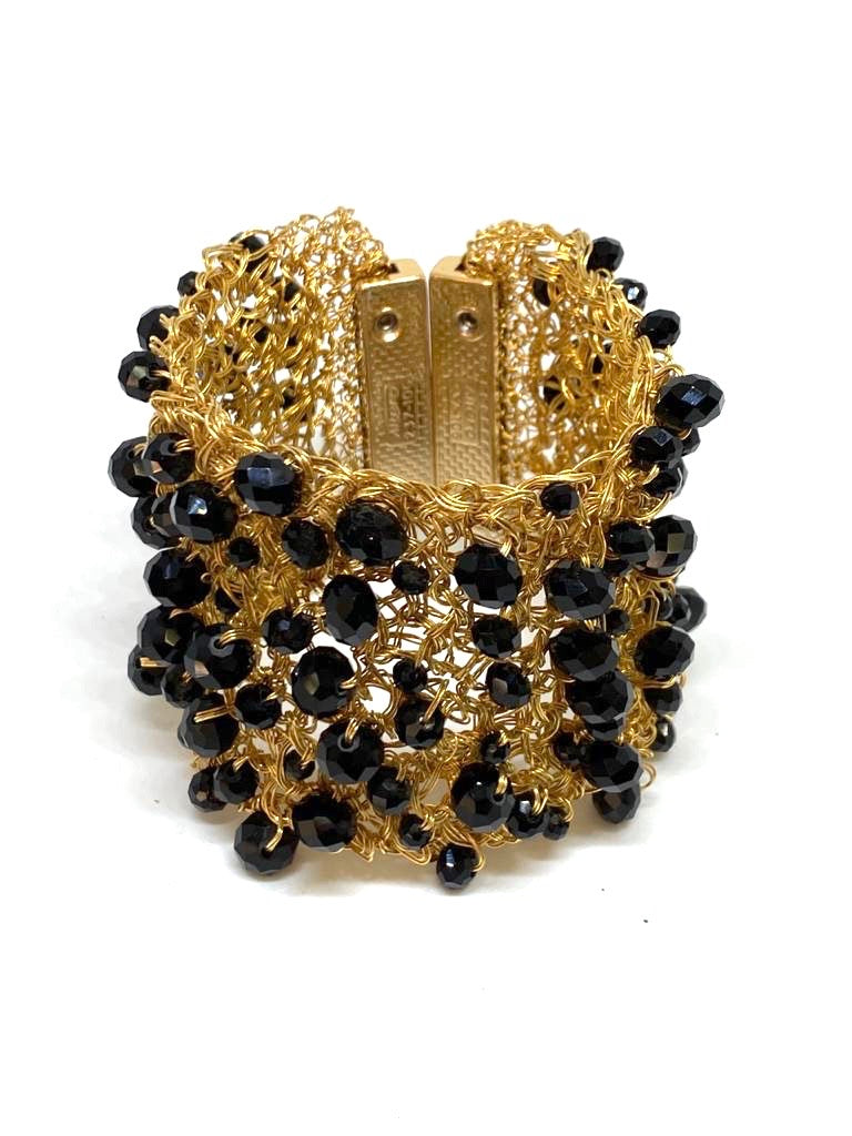 Brazalete con baño de Oro 18K y Cristales