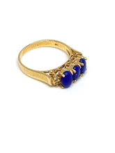 Cargar imagen en el visor de la galería, Anillo de Oro de 14K con Lapis Lazuli y Diamantes
